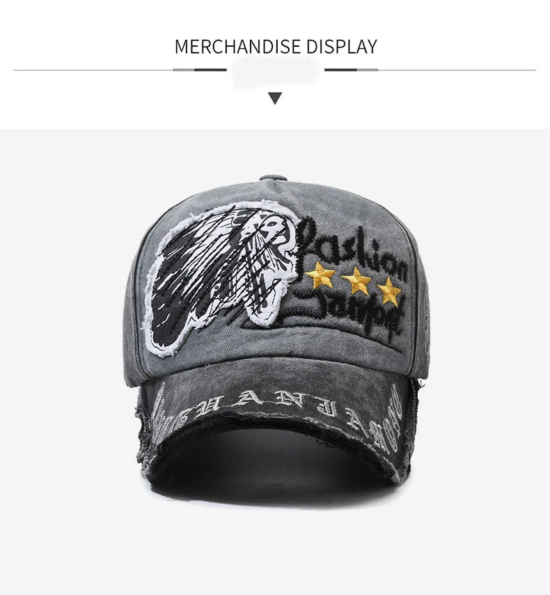 Retro Distressed Letter Embroidery Baseball Cap - Onlytenbucks.com
