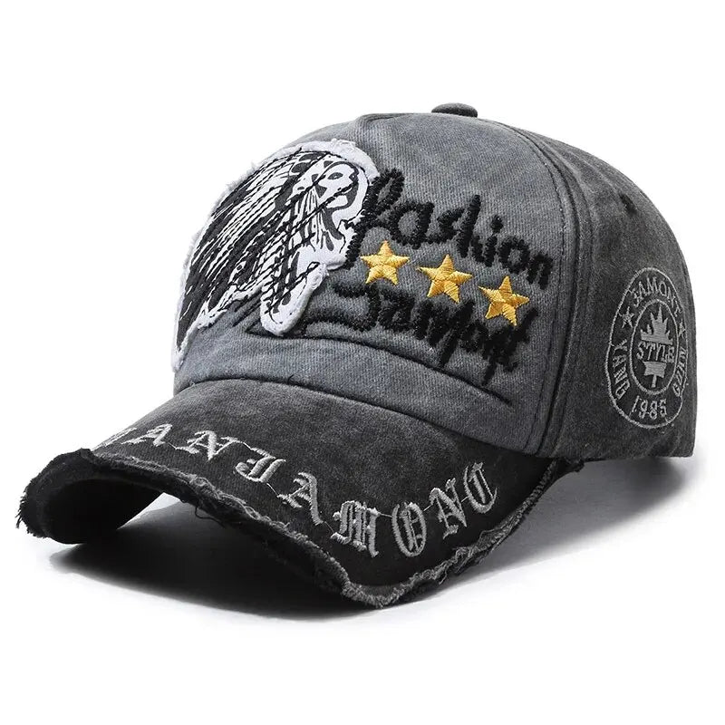 Retro Distressed Letter Embroidery Baseball Cap - Onlytenbucks.com