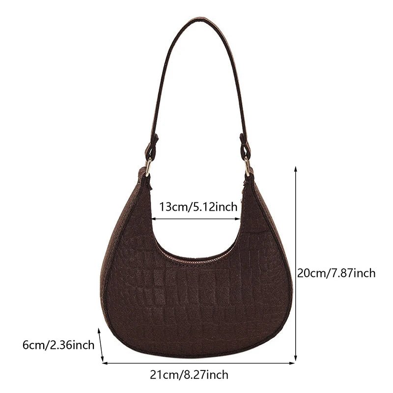 Retro Leisure Half Moon Shoulder Handbag - Onlytenbucks.com