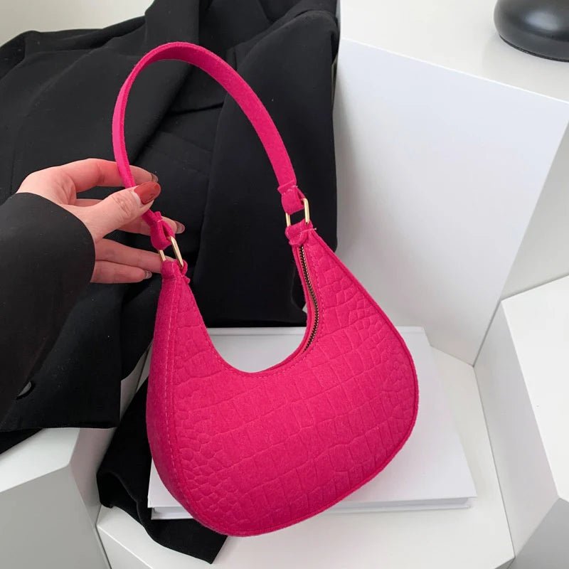 Retro Leisure Half Moon Shoulder Handbag - Onlytenbucks.com