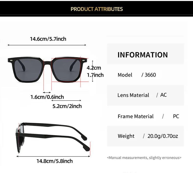 Retro Square Sunglasses – UV400 Classic Eyewear - Onlytenbucks.com