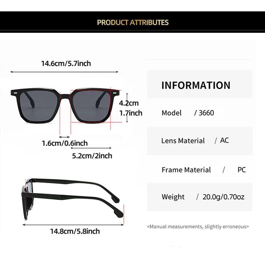 Retro Square Sunglasses – UV400 Classic Eyewear - Onlytenbucks.com