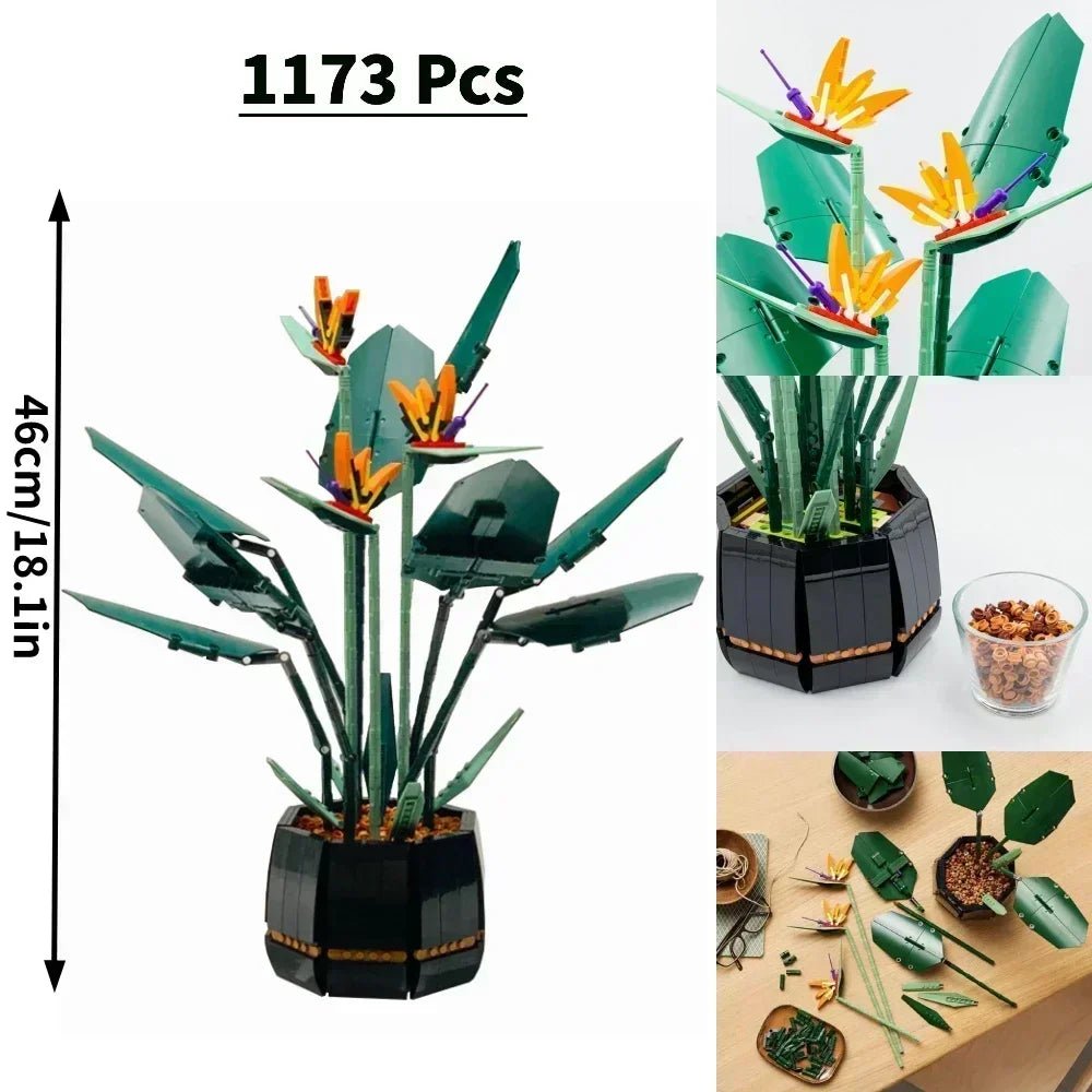 Flower Potted Plant Building Blocks – DIY Artificial Orchid and Bouquet Model Set - Onlytenbucks.com