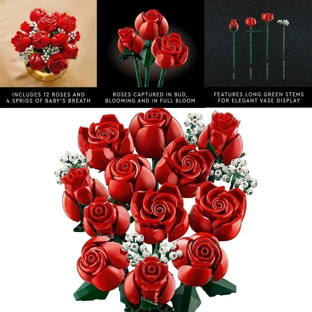 Flower Potted Plant Building Blocks – DIY Artificial Orchid and Bouquet Model Set - Onlytenbucks.com