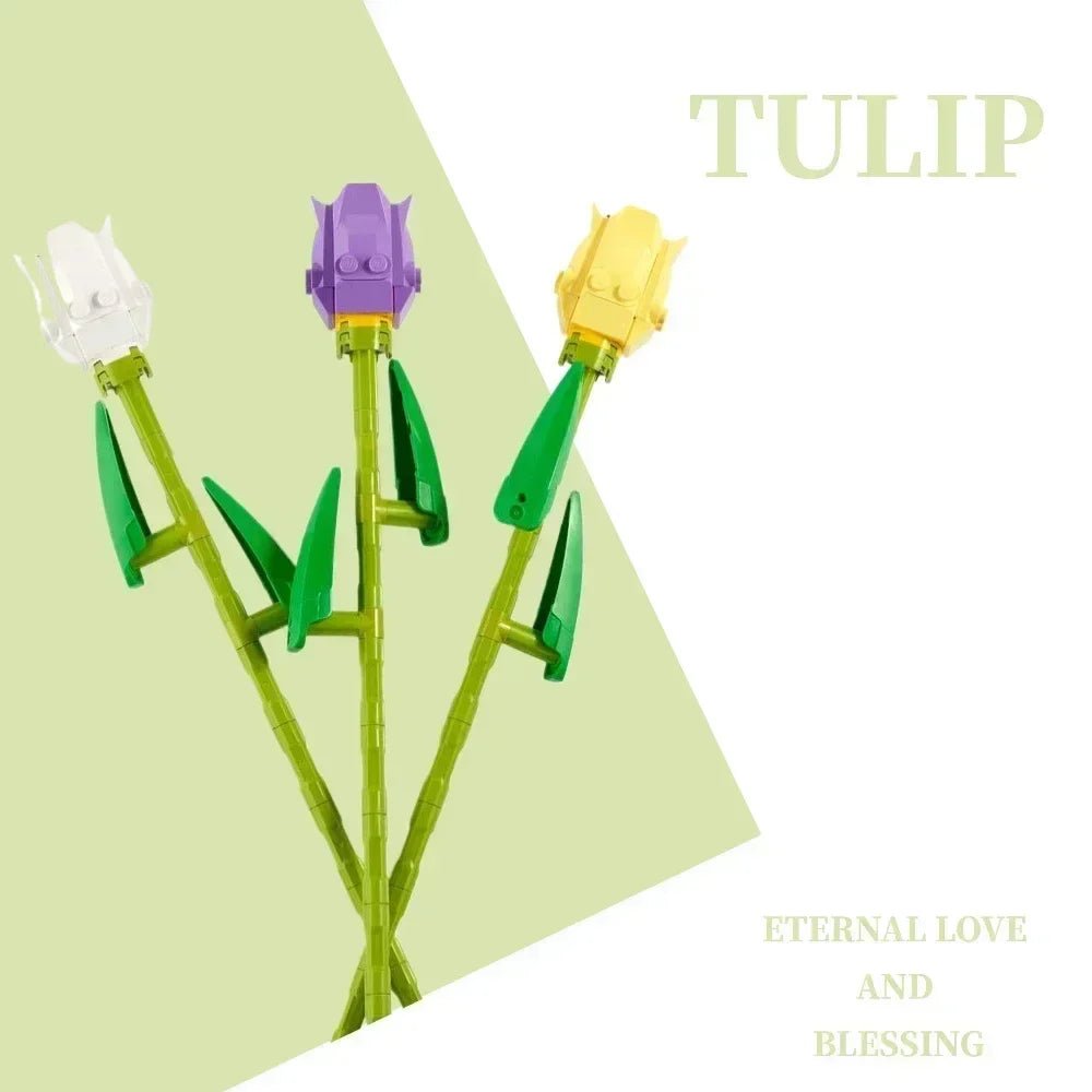 Flower Potted Plant Building Blocks – DIY Artificial Orchid and Bouquet Model Set - Onlytenbucks.com