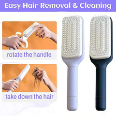 Self - Cleaning Retractable Hairbrush – Anti - Static Scalp Massage Comb - Onlytenbucks.com
