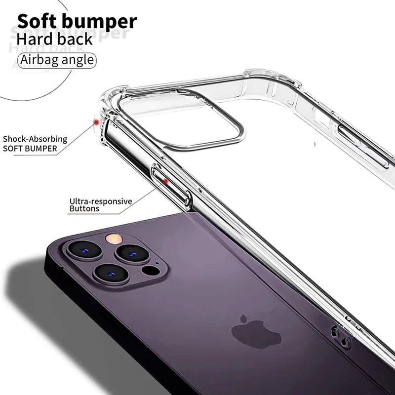 Shockproof Transparent Phone Case – Clear Silicone Bumper Cover - Onlytenbucks.com