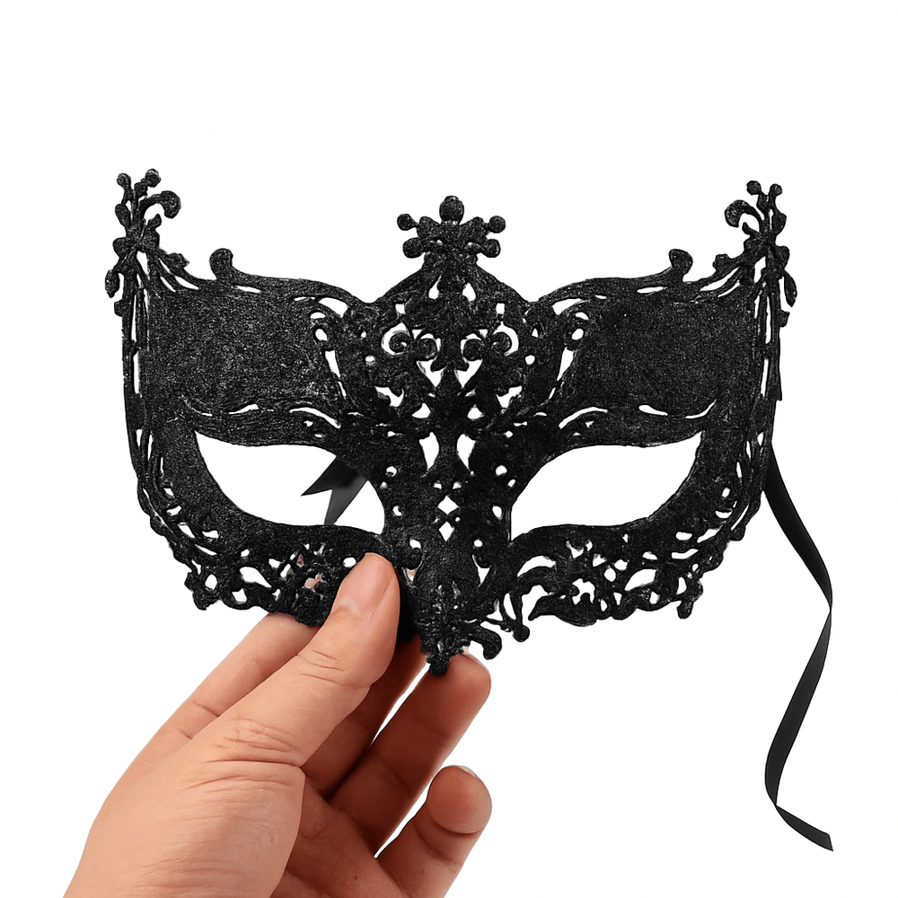 Silver and Black Venetian Masquerade Eye Mask - Onlytenbucks.com