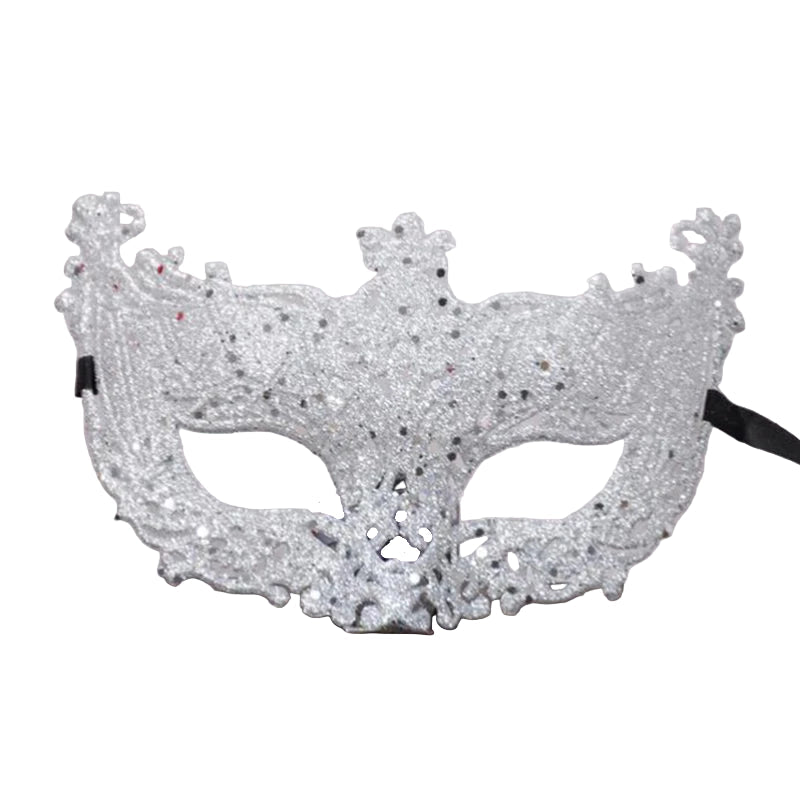 Silver and Black Venetian Masquerade Eye Mask - Onlytenbucks.com