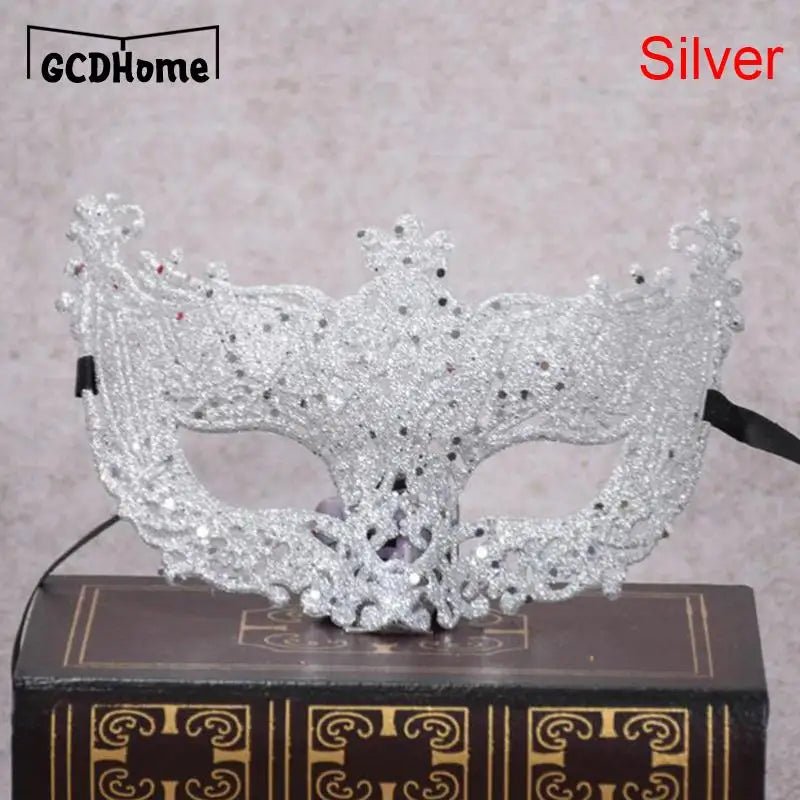 Silver and Black Venetian Masquerade Eye Mask - Onlytenbucks.com