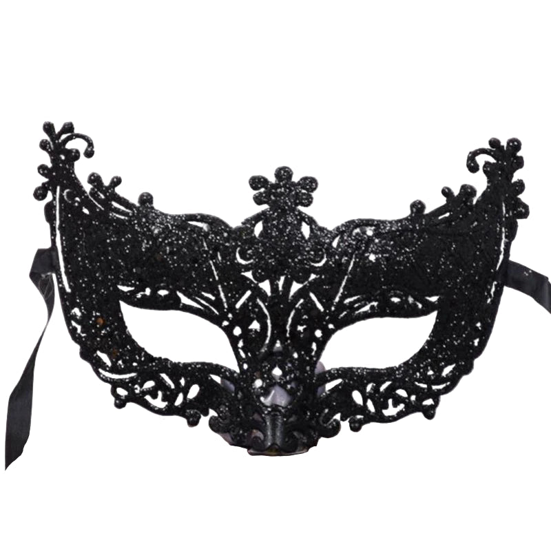 Silver and Black Venetian Masquerade Eye Mask - Onlytenbucks.com