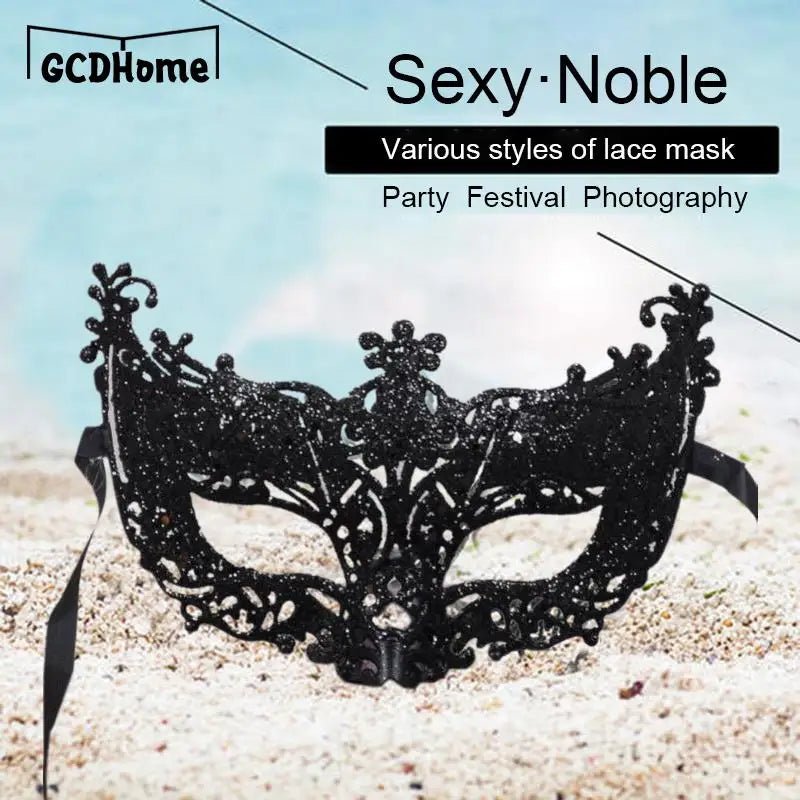 Silver and Black Venetian Masquerade Eye Mask - Onlytenbucks.com