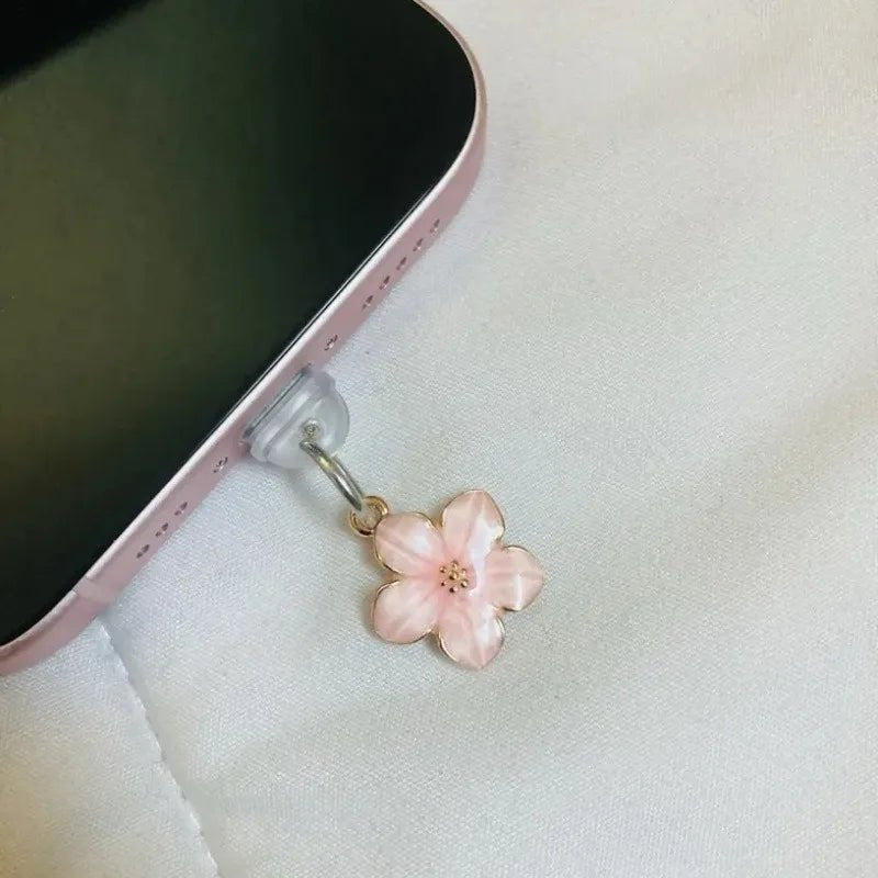 Simple Flowers Phone Dust Plug – Decorative Charging Port Pendant - Onlytenbucks.com