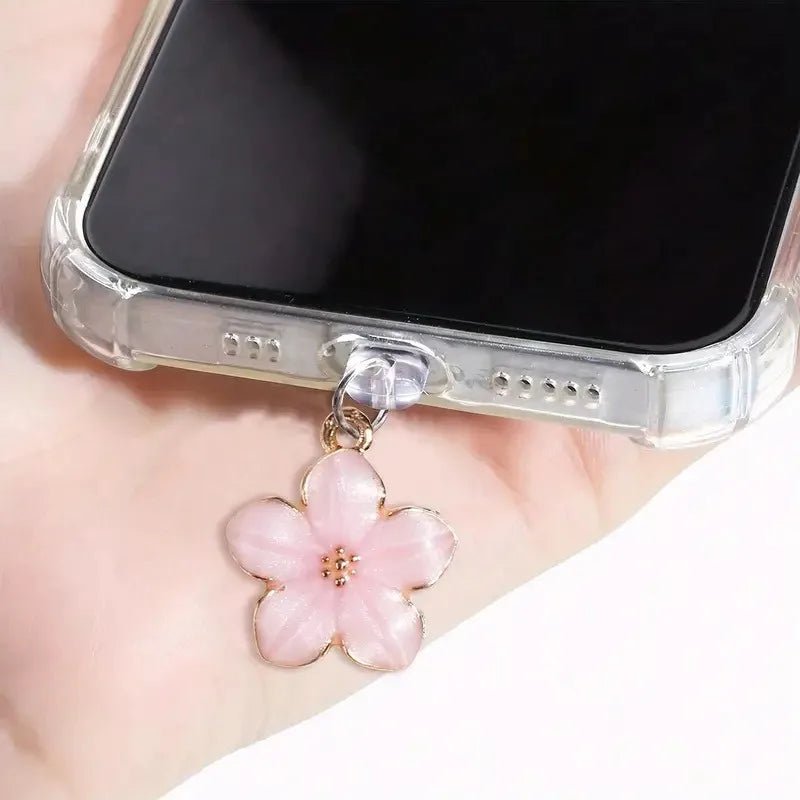 Simple Flowers Phone Dust Plug – Decorative Charging Port Pendant - Onlytenbucks.com