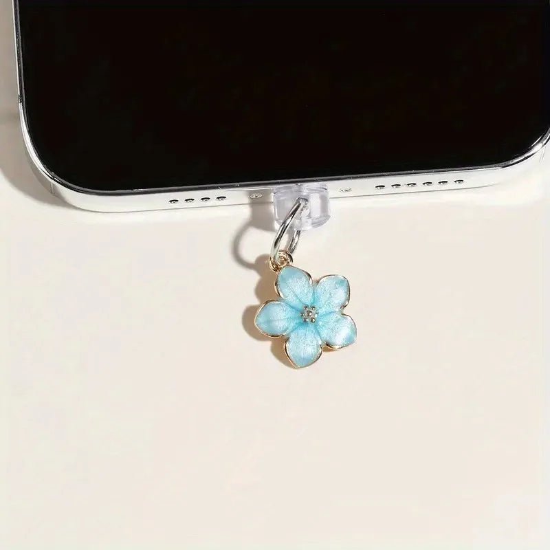 Simple Flowers Phone Dust Plug – Decorative Charging Port Pendant - Onlytenbucks.com