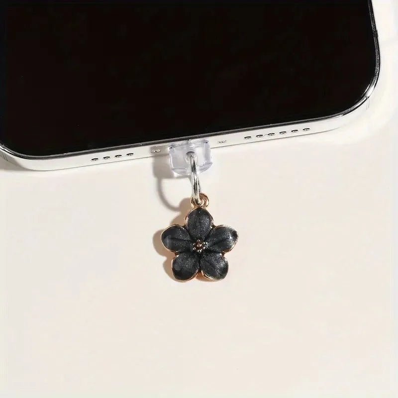 Simple Flowers Phone Dust Plug – Decorative Charging Port Pendant - Onlytenbucks.com