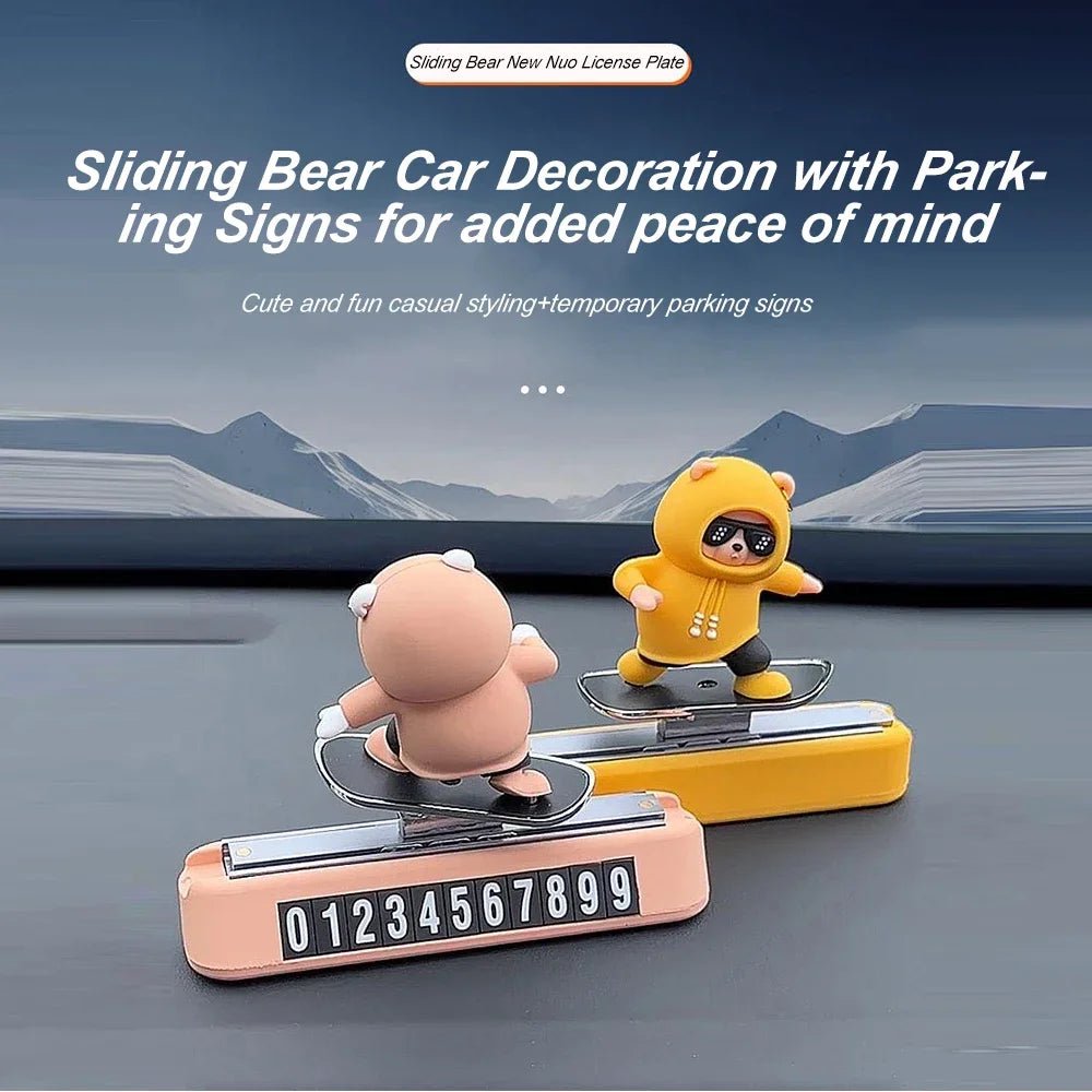 Skateboard Bear Dashboard Car Ornament - Onlytenbucks.com