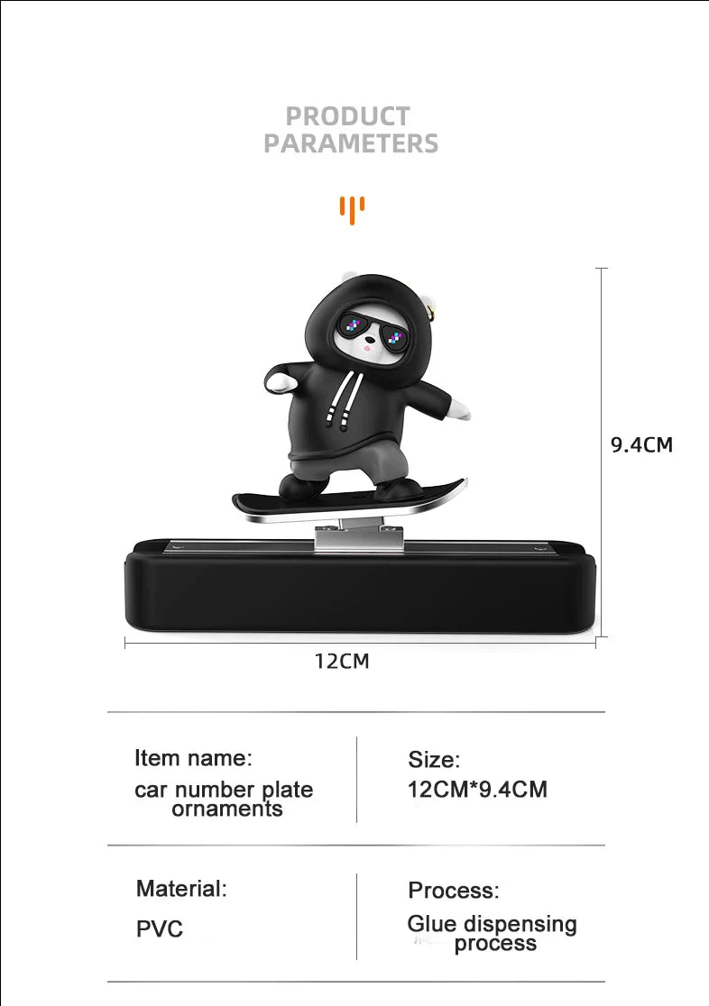 Skateboard Bear Dashboard Car Ornament - Onlytenbucks.com