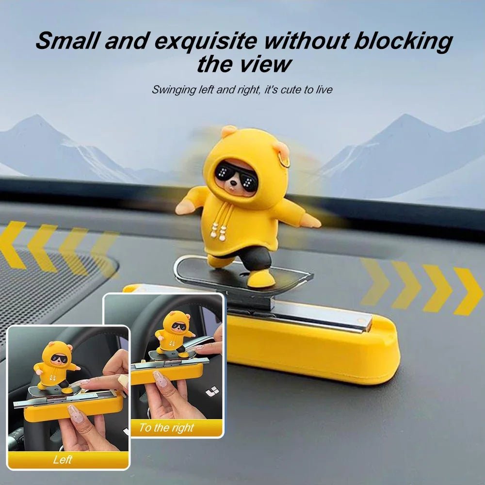 Skateboard Bear Dashboard Car Ornament - Onlytenbucks.com