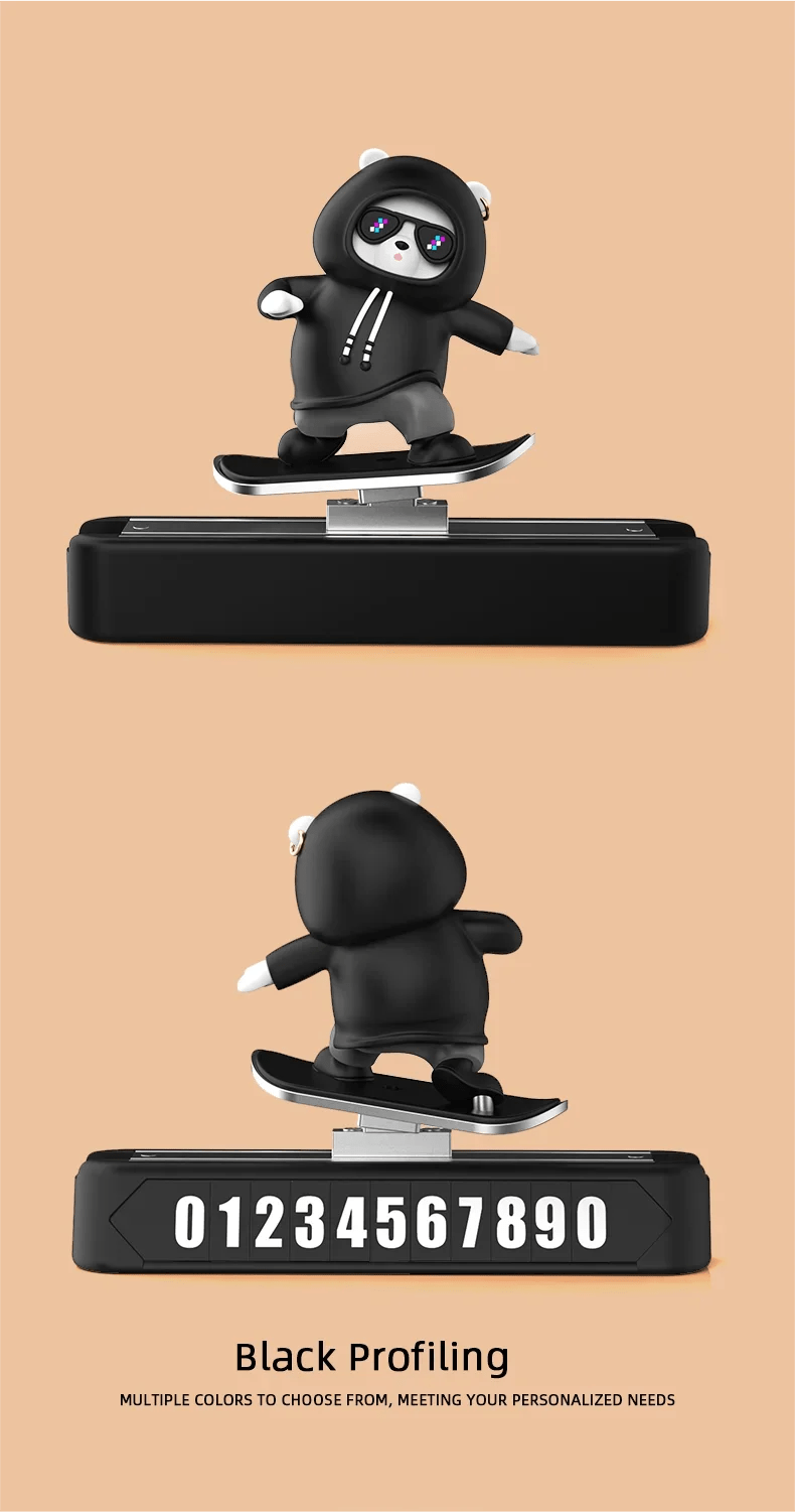Skateboard Bear Dashboard Car Ornament - Onlytenbucks.com