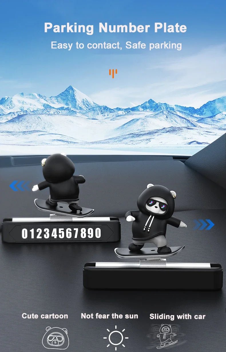 Skateboard Bear Dashboard Car Ornament - Onlytenbucks.com
