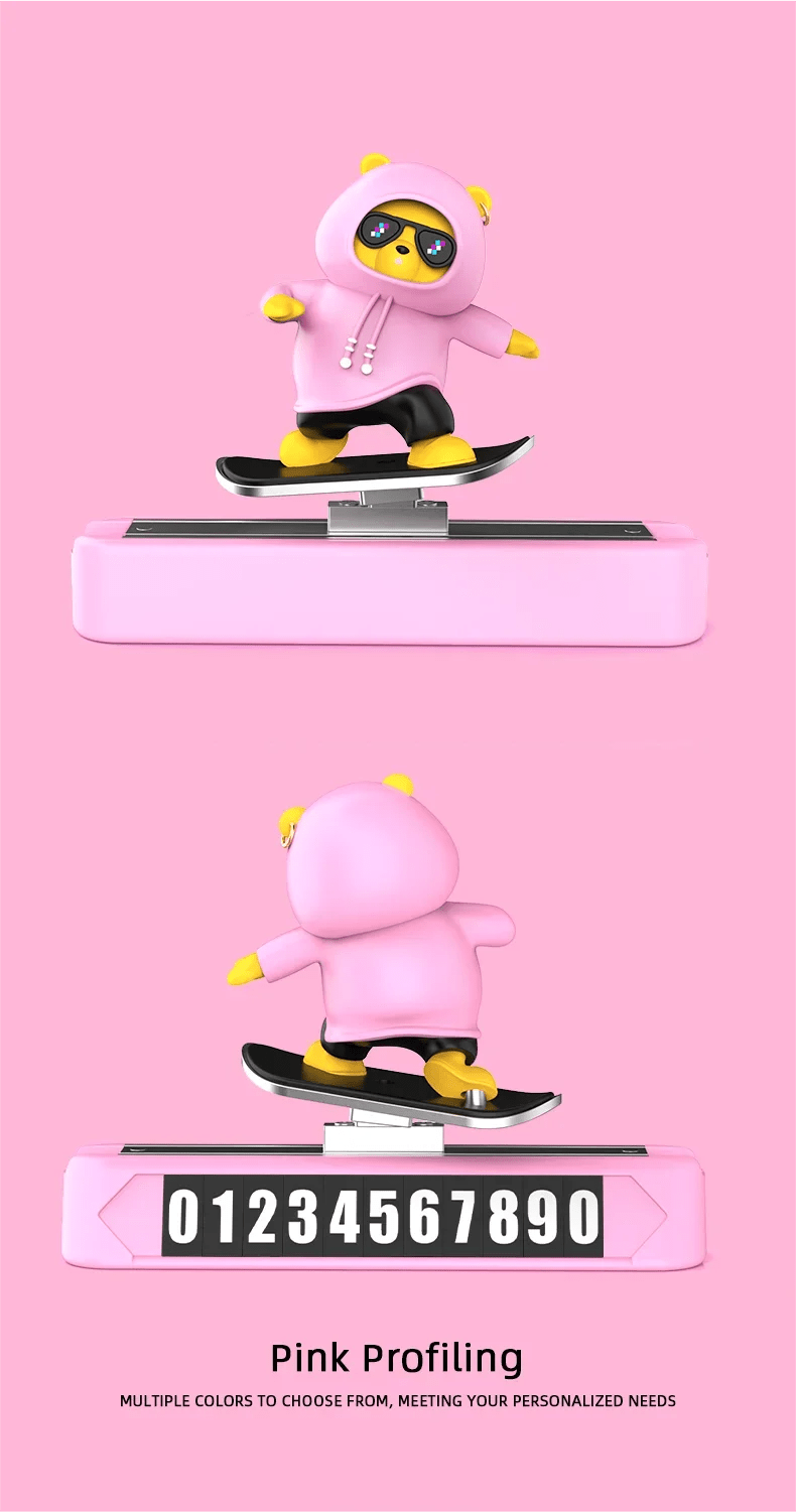 Skateboard Bear Dashboard Car Ornament - Onlytenbucks.com