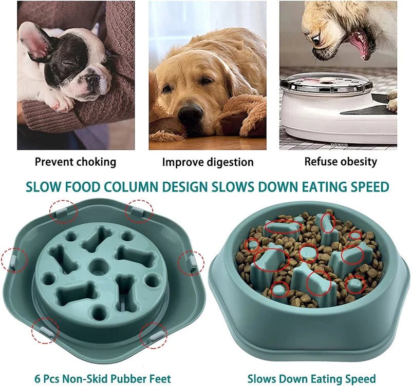 Slow Feeder Dog Bowl – Anti - Choking Puzzle Food Dish - Onlytenbucks.com