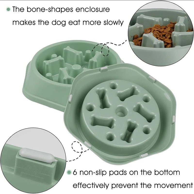 Slow Feeder Dog Bowl – Anti - Choking Puzzle Food Dish - Onlytenbucks.com