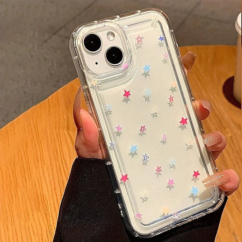 Small Flower Stars Soft TPU Phone Case – Transparent Airbag Protective Cover - Onlytenbucks.com