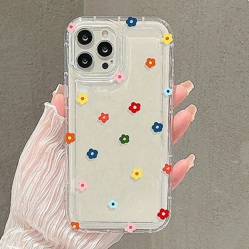 Small Flower Stars Soft TPU Phone Case – Transparent Airbag Protective Cover - Onlytenbucks.com