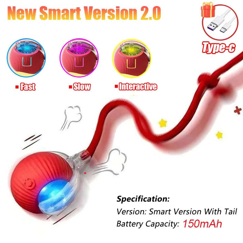 Smart Interactive Cat Ball – Automatic Rolling Rechargeable Toy - Onlytenbucks.com