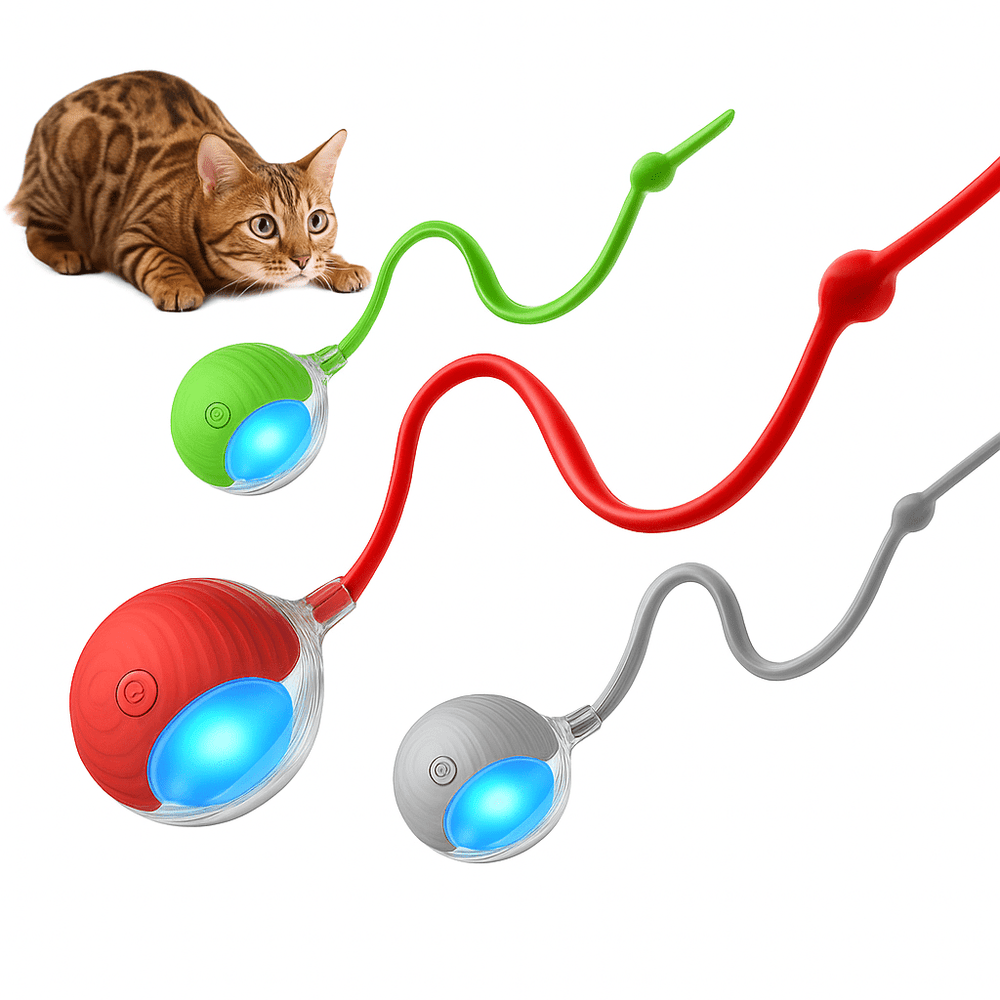 Smart Interactive Cat Ball – Automatic Rolling Rechargeable Toy - Onlytenbucks.com