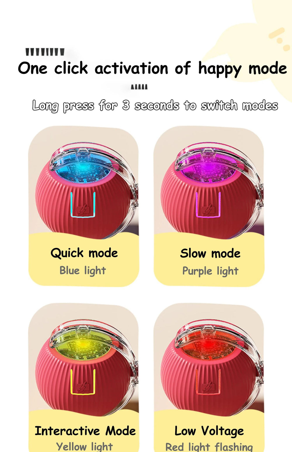 Smart Interactive Cat Ball – Automatic Rolling Rechargeable Toy - Onlytenbucks.com