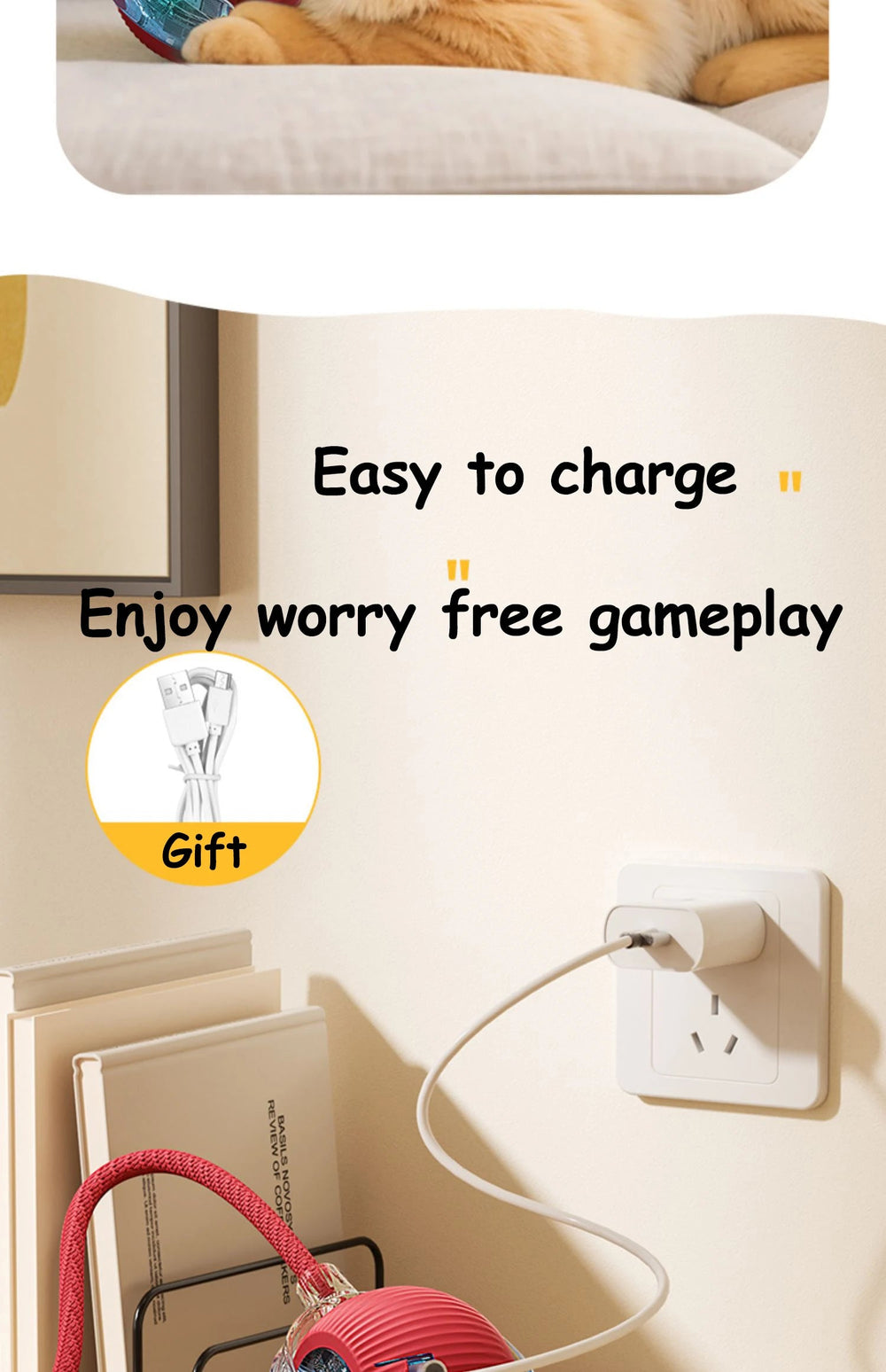 Smart Interactive Cat Ball – Automatic Rolling Rechargeable Toy - Onlytenbucks.com