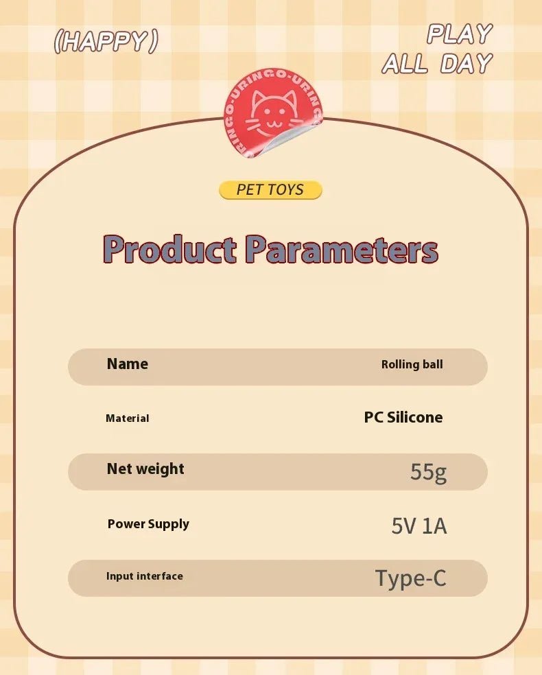 Smart Interactive Cat Ball – Automatic Rolling Rechargeable Toy - Onlytenbucks.com