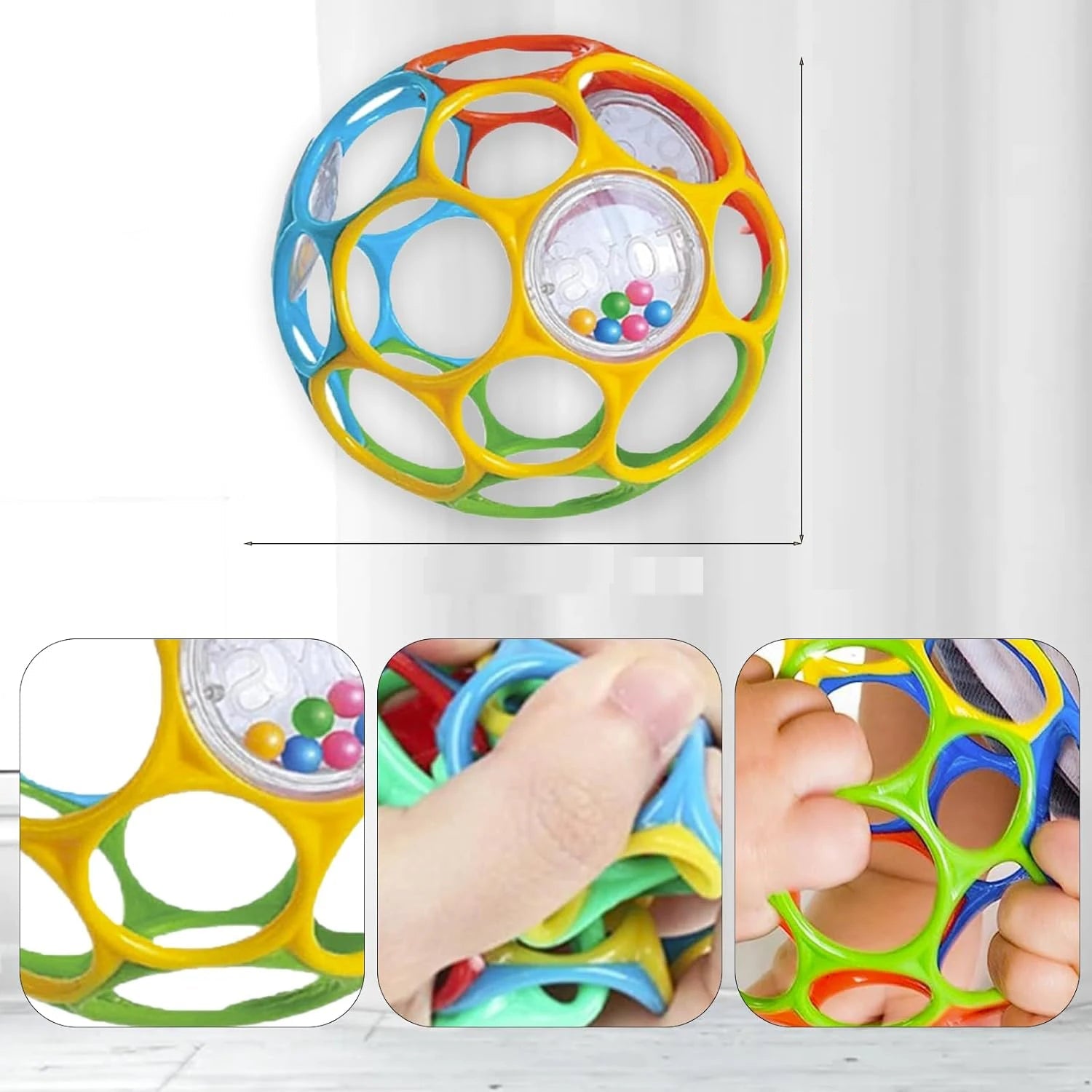 Soft Baby Grasping Rattle Ball – Sensory Development Toy with Bell - Onlytenbucks.com