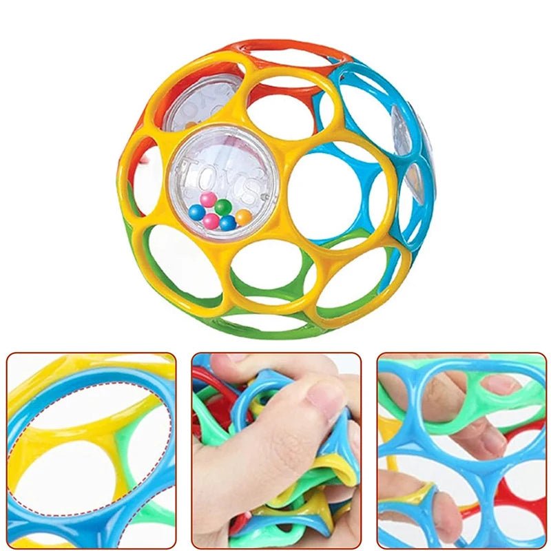 Soft Baby Grasping Rattle Ball – Sensory Development Toy with Bell - Onlytenbucks.com