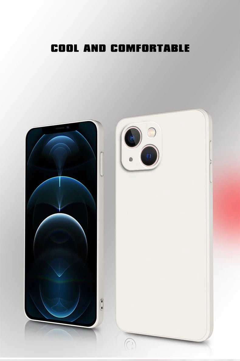 Square Liquid Silicone Phone Case – Full Coverage Shockproof Camera Protective Cover - Onlytenbucks.com