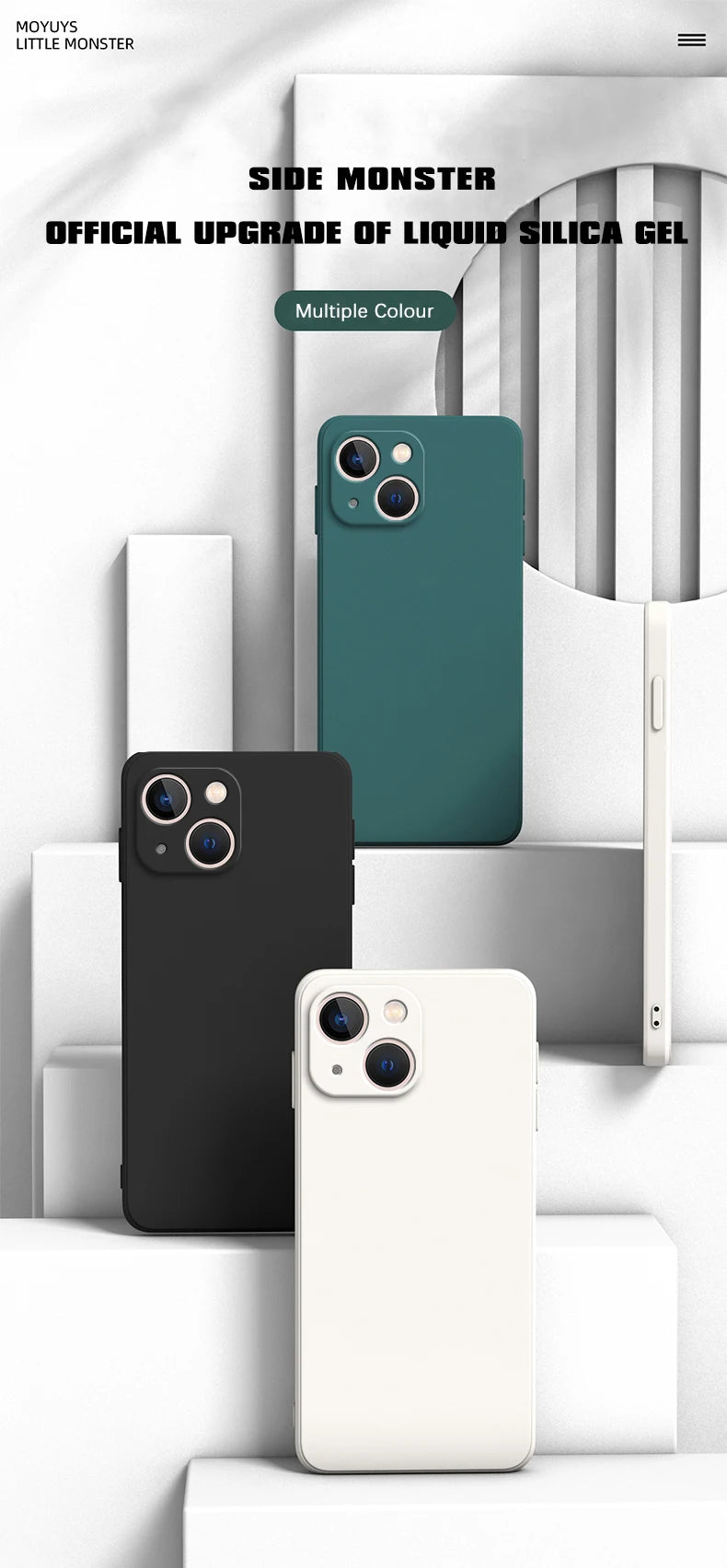 Square Liquid Silicone Phone Case – Full Coverage Shockproof Camera Protective Cover - Onlytenbucks.com