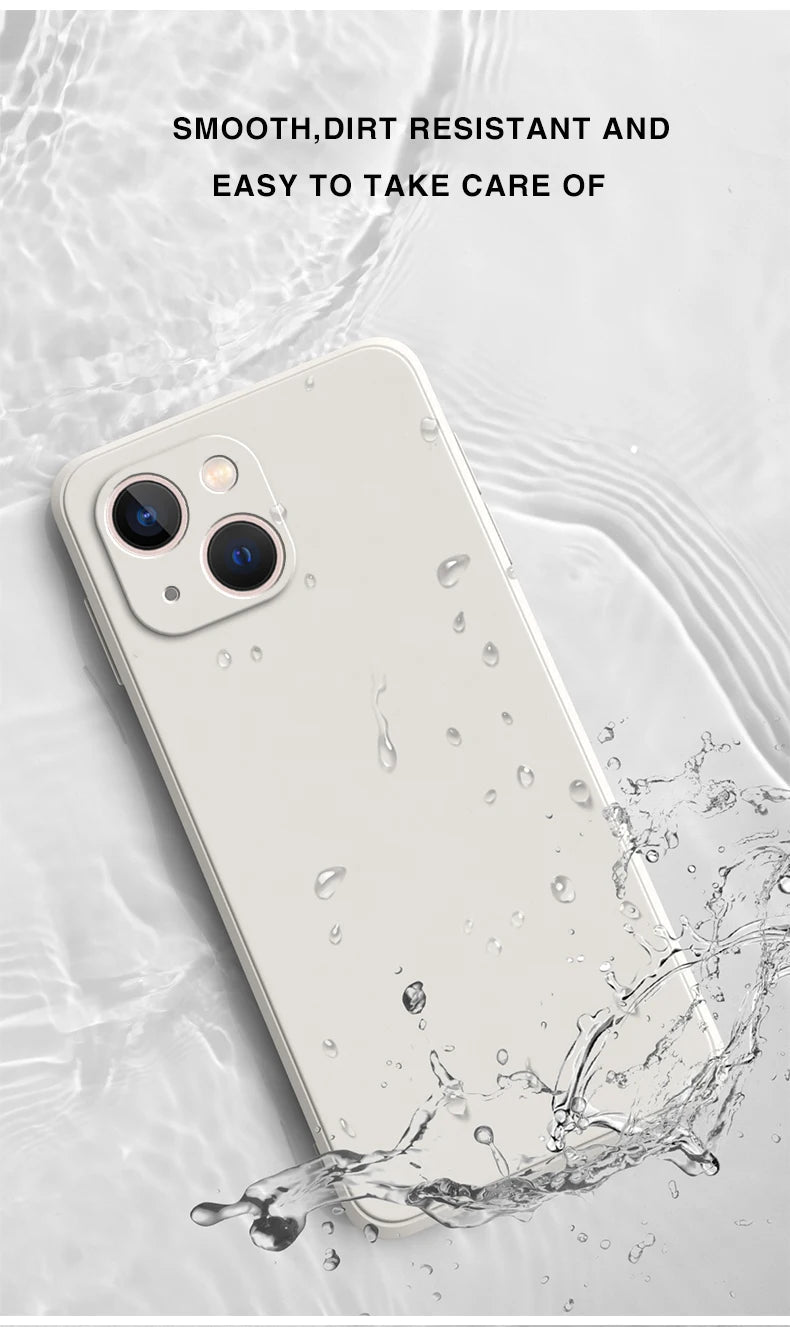 Square Liquid Silicone Phone Case – Full Coverage Shockproof Camera Protective Cover - Onlytenbucks.com