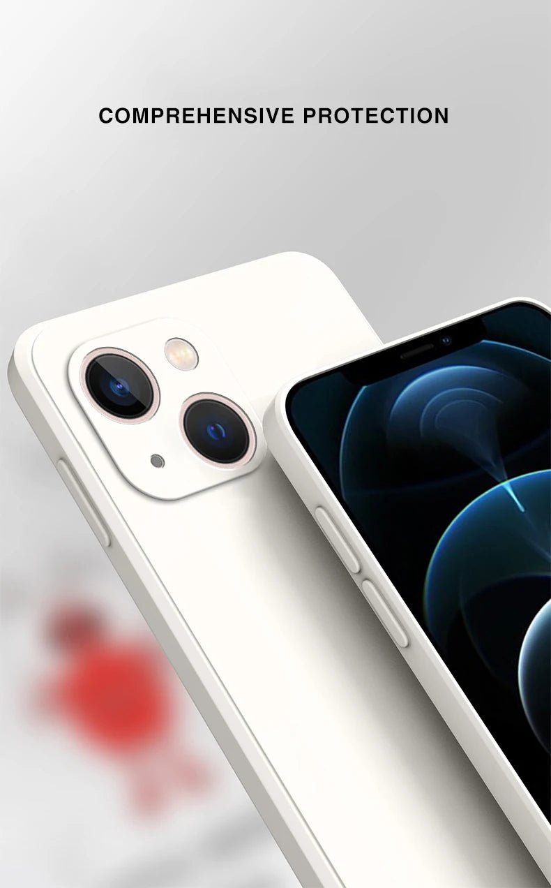 Square Liquid Silicone Phone Case – Full Coverage Shockproof Camera Protective Cover - Onlytenbucks.com