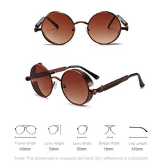 Steampunk Round Unisex Sunglasses – Vintage Gothic Style UV400 Party Goggles - Onlytenbucks.com