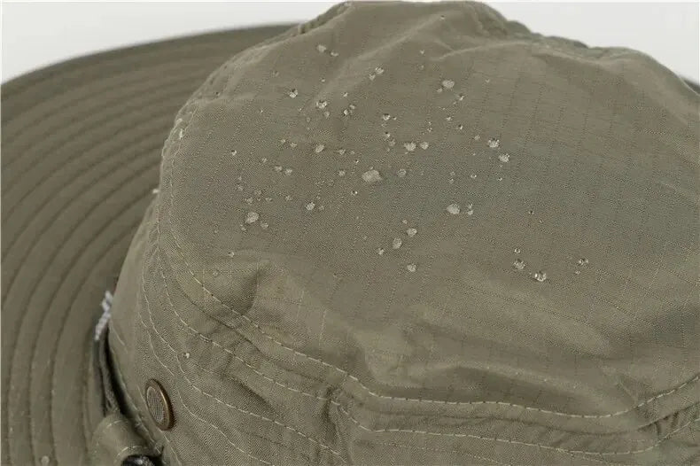 Summer Men Bucket Hat Outdoor UV Protection Wide Brim Panama Safari Hunting Hiking Hat Mesh - Onlytenbucks.com