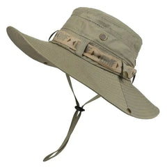 Summer Men Bucket Hat Outdoor UV Protection Wide Brim Panama Safari Hunting Hiking Hat Mesh - Onlytenbucks.com