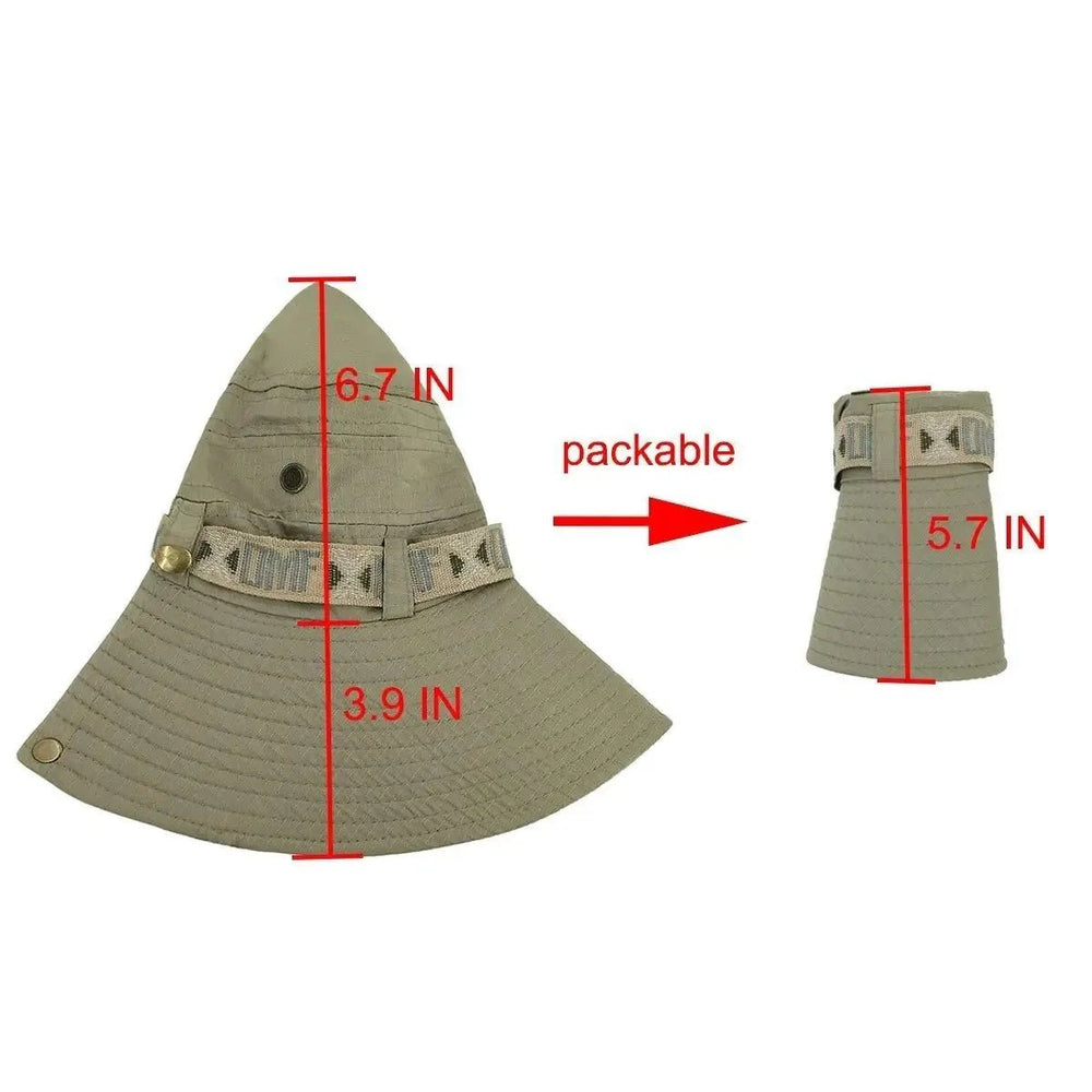 Summer Men Bucket Hat Outdoor UV Protection Wide Brim Panama Safari Hunting Hiking Hat Mesh - Onlytenbucks.com