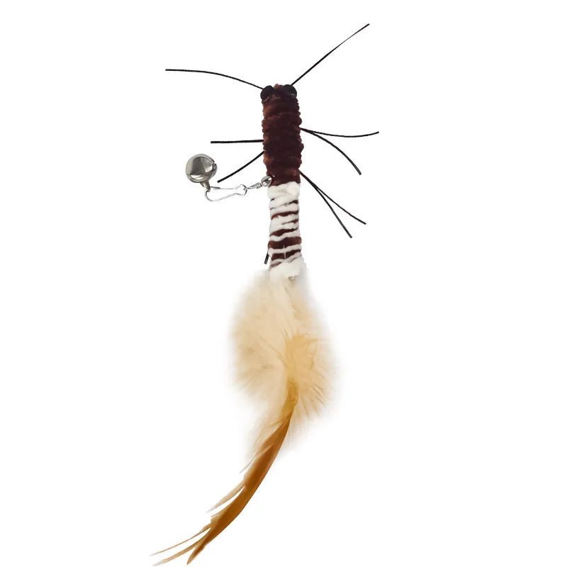 Teasing Cat Toy – Dragonfly Feather Wand with Optional Stick - Onlytenbucks.com