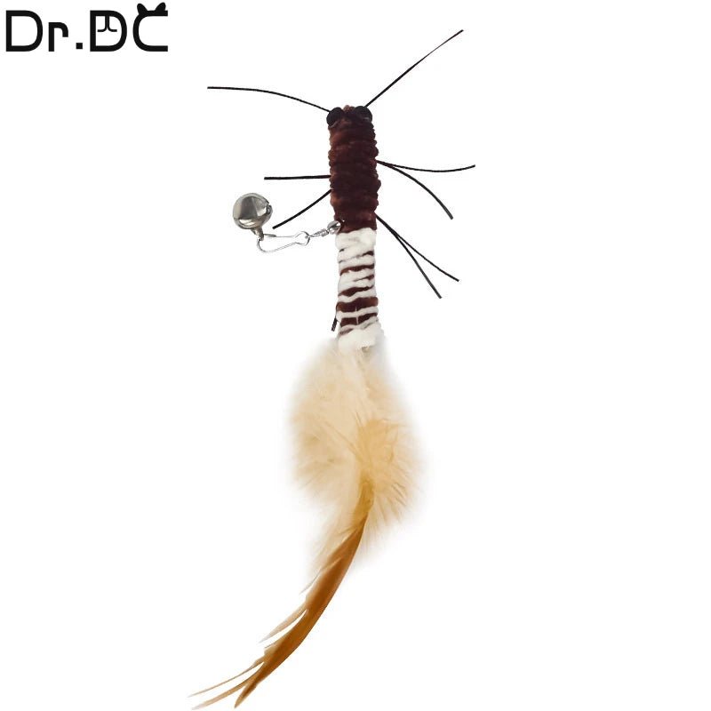 Teasing Cat Toy – Dragonfly Feather Wand with Optional Stick - Onlytenbucks.com