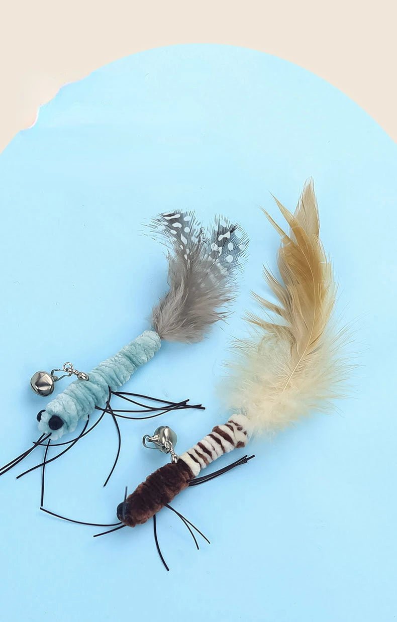 Teasing Cat Toy – Dragonfly Feather Wand with Optional Stick - Onlytenbucks.com