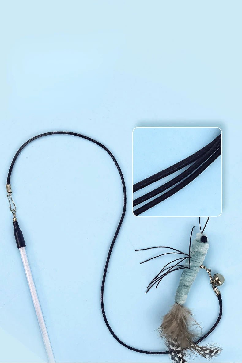 Teasing Cat Toy – Dragonfly Feather Wand with Optional Stick - Onlytenbucks.com