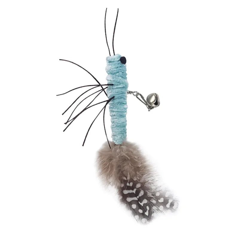 Teasing Cat Toy – Dragonfly Feather Wand with Optional Stick - Onlytenbucks.com